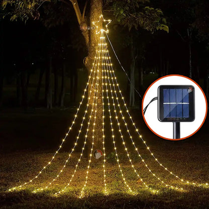 Estrella Cascada Solar Luces Led